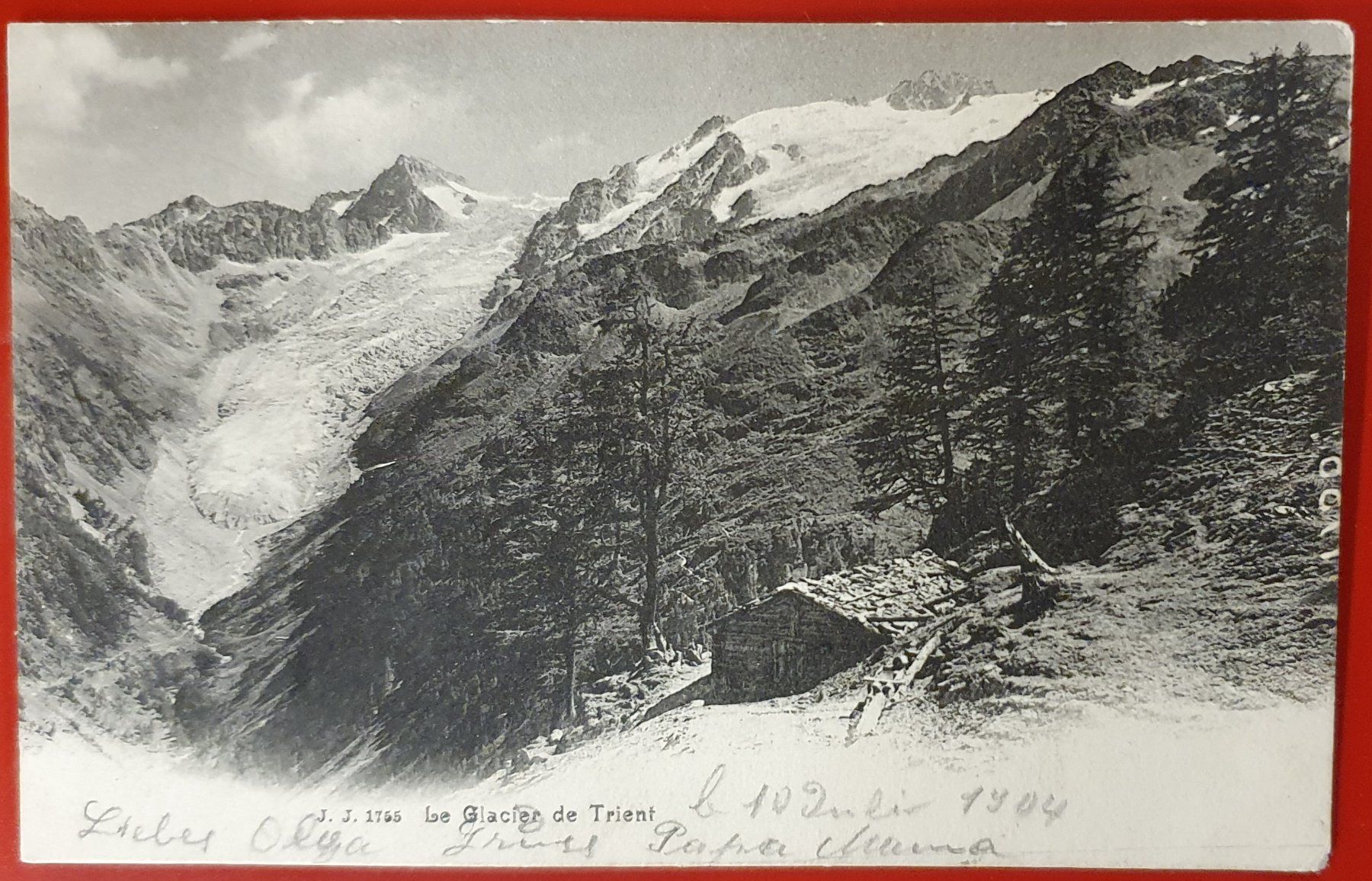 Cartoline postali: Trient -  Trientgletscher 1904 – Usato da Kreuzlingen venduto da Rschweiz1
