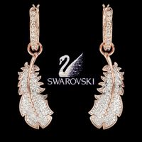 SWAROVSKI FEDER ROSEGOLD OHRRINGE