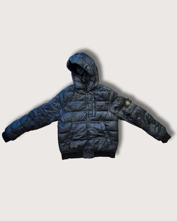Stone Island Daunenjacke mit Kapuze, Garment Dyed Down, L