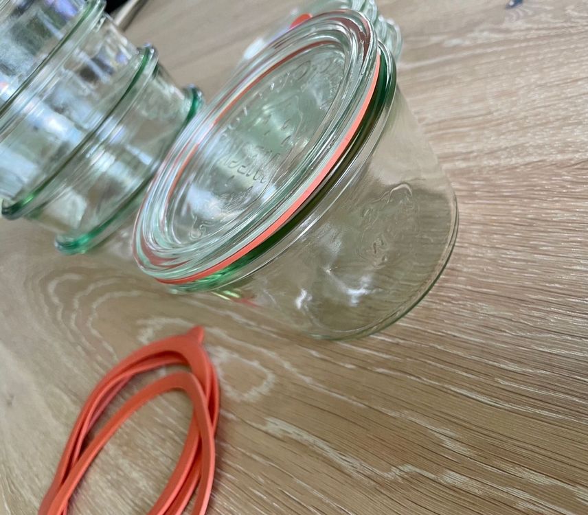 weck gummi wiederverwenden 12 Weck Einmachgläser mit Deckel und Gummi (Neu (gemäss Beschreibung