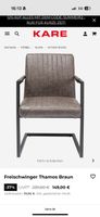 4x Freischwinger Thamos Braun Stuhl Marke KARE neuwertig
