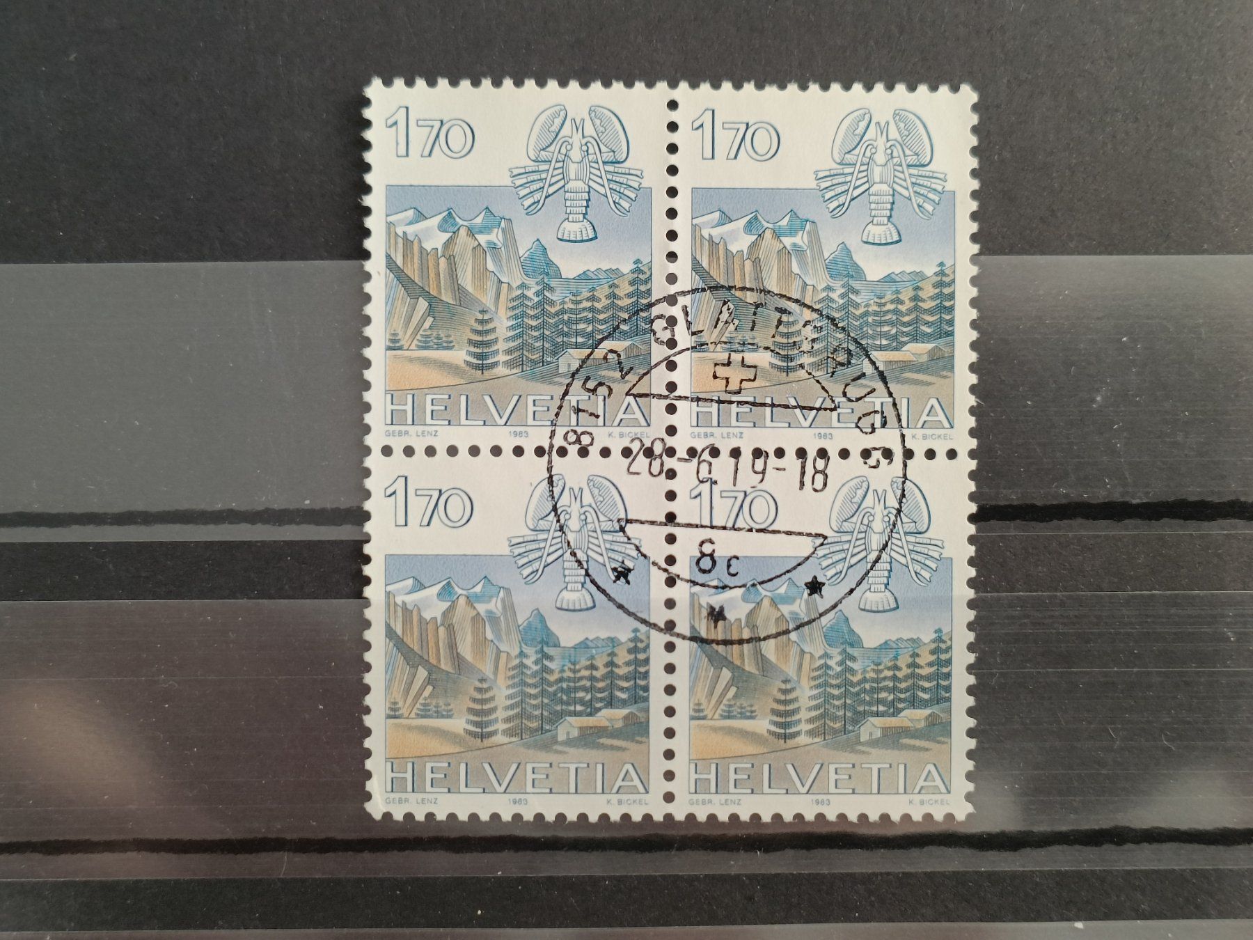 Tutti i francobolli: 1983 Zwillinge Viererblock Top Stempel – Usato da Dübendorf venduto da goeggi79
