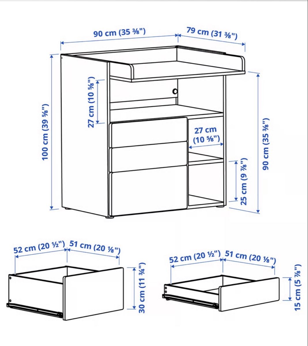 Ikea Fasciatoi & Accessori: Wickelkommode weiss/grau SMÅSTAD – Usato da Oberstammheim venduto da ede_686j 1