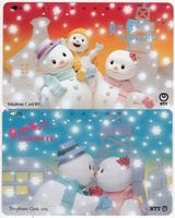 Schneemann - seltene japanische Motiv Telefonkarten