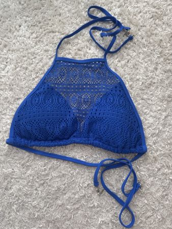 Marin laues Bikini-Top mit Spitze, Gr. M
