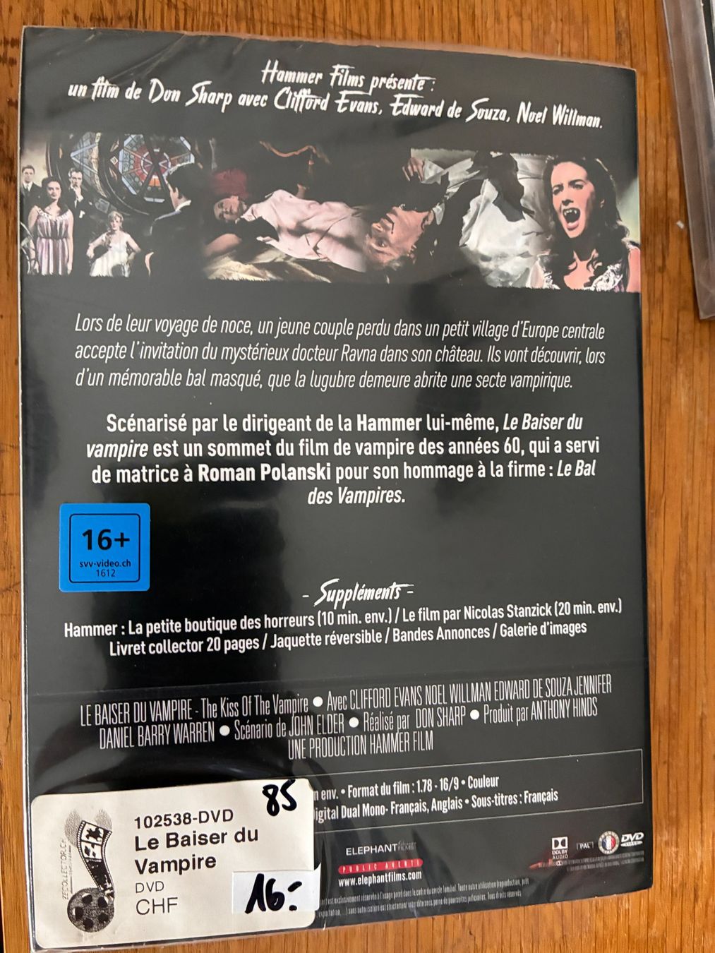 Tutti i DVDs: Le baiser du vampire (1963, DVD, Collector, Hammer) – Nuovo e nell'imballaggio originale da Vevey venduto da zecollector 1
