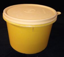 TUPPERWARE Dose Aufbewahrungbehälter gelb Vintage