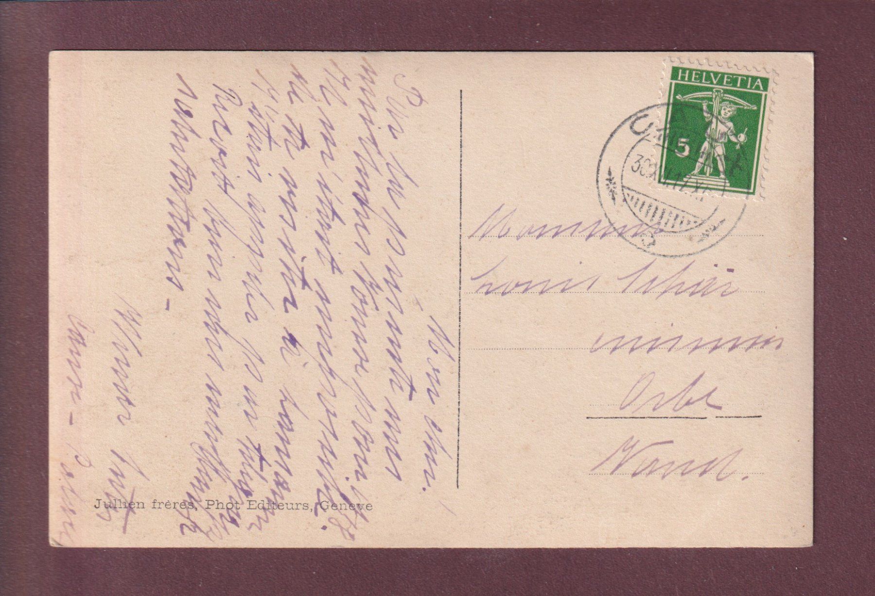 Cartoline postali: CAUX en hiver - 1917 – Usato da Pully venduto da nicecards 1