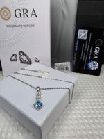 Collier argent avec diamant de moissanite de 1 ct certifié
