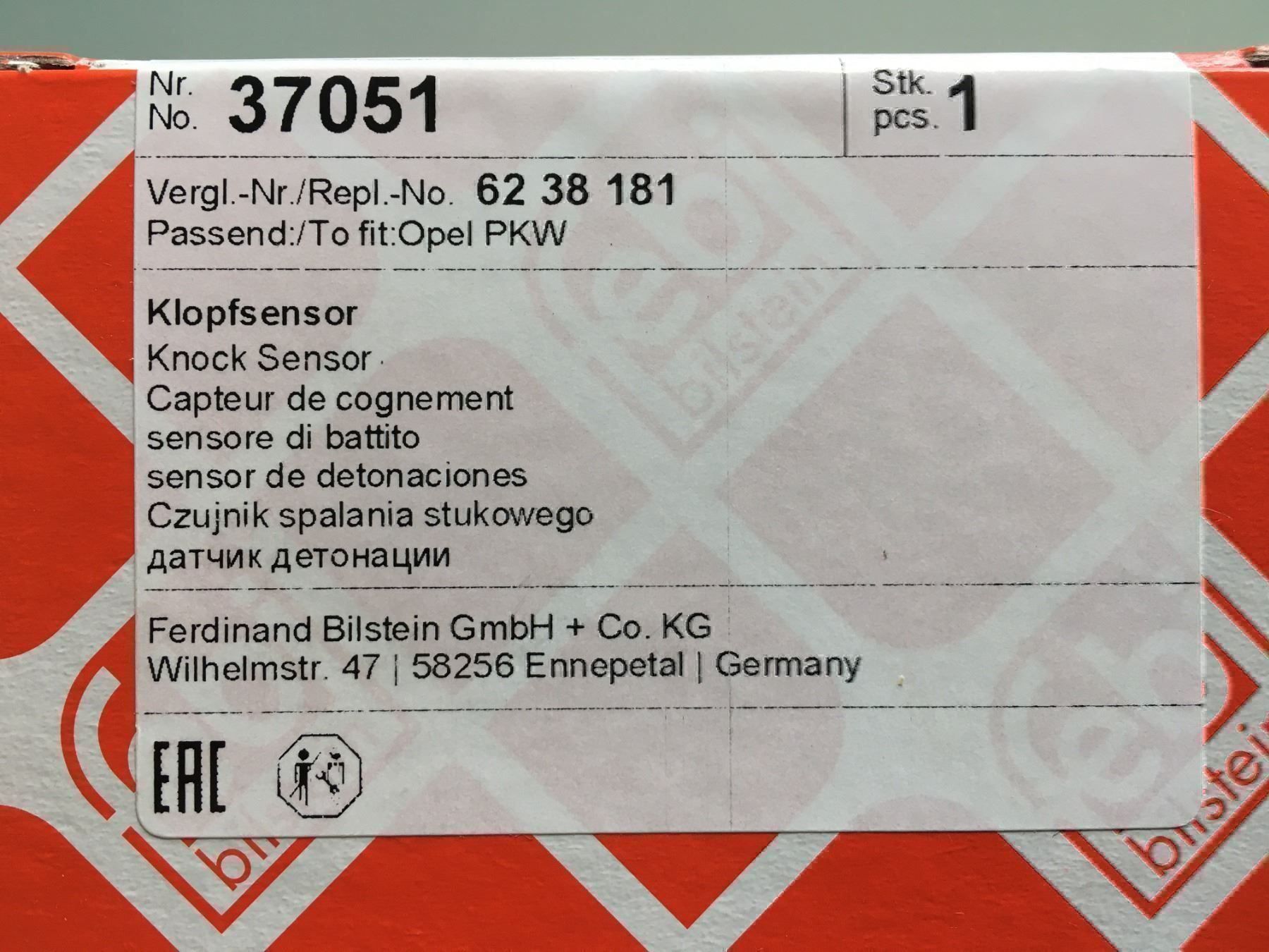 Opel Sonstiges Fahrzeugzubehör: Klopfsensor Opel Neu – Neu und originalverpackt aus Recherswil von KH-Racing 2