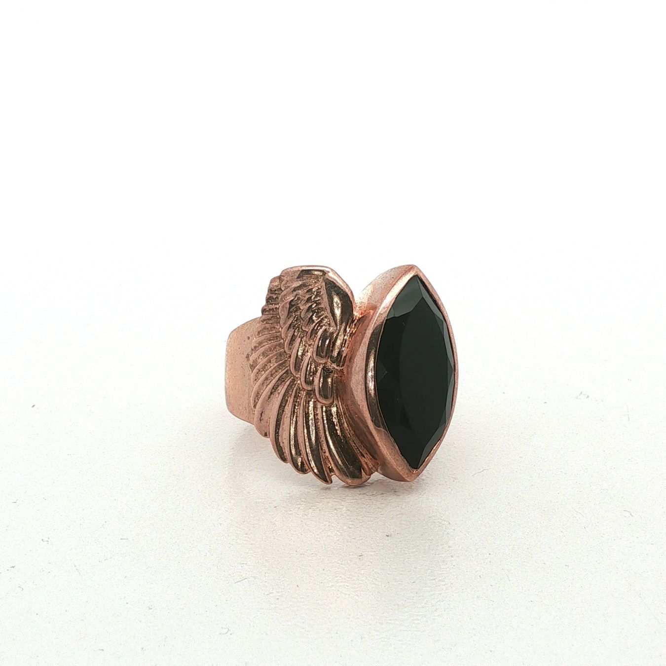 Olga Ribler Anelli: Silberring roseergoldet mit Onyx Grösse 60 – Nuovo (secondo la descrizione) da Luzern venduto da Schmuckoutlet 1