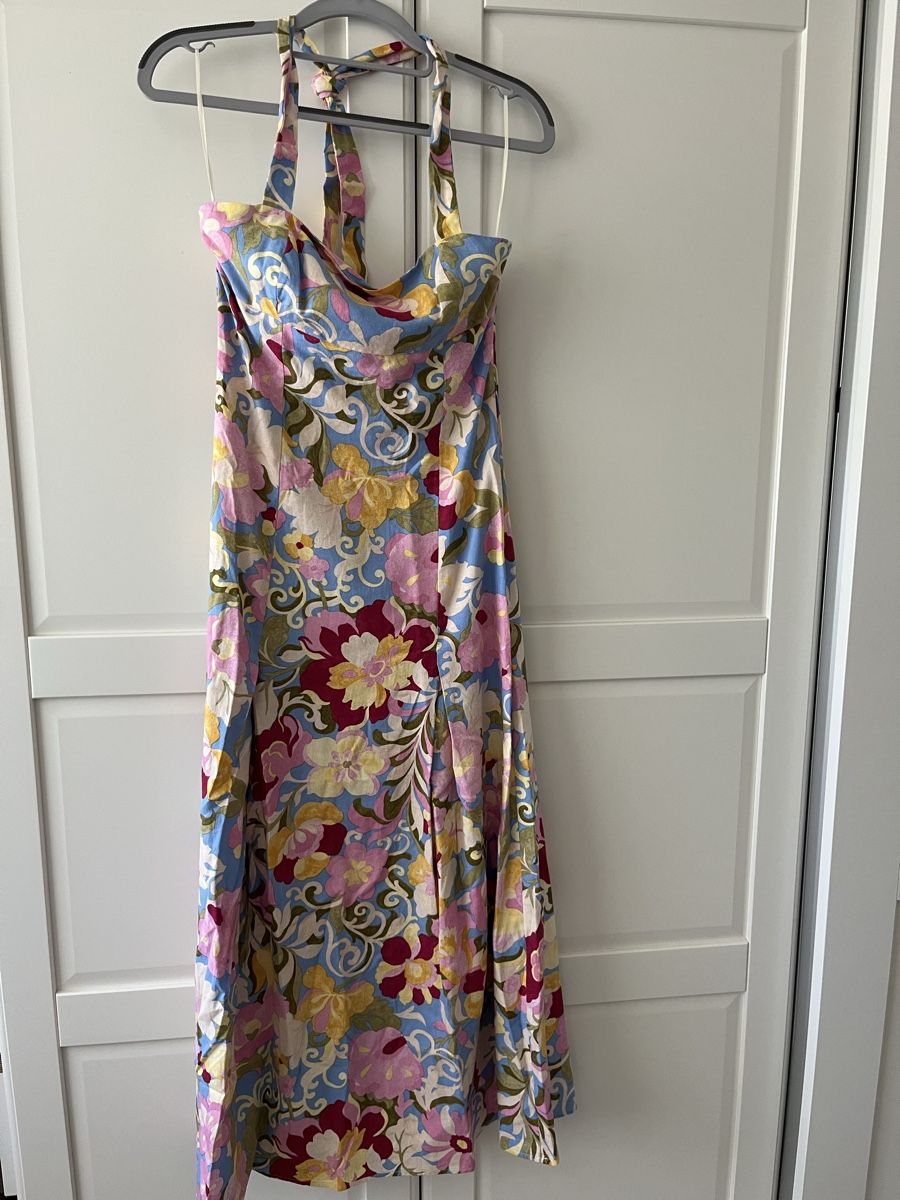 Zara Vestiti: Linen Blend Midi-Kleid – Nuovo e nell'imballaggio originale da Allschwil venduto da eyl_bb8q 1