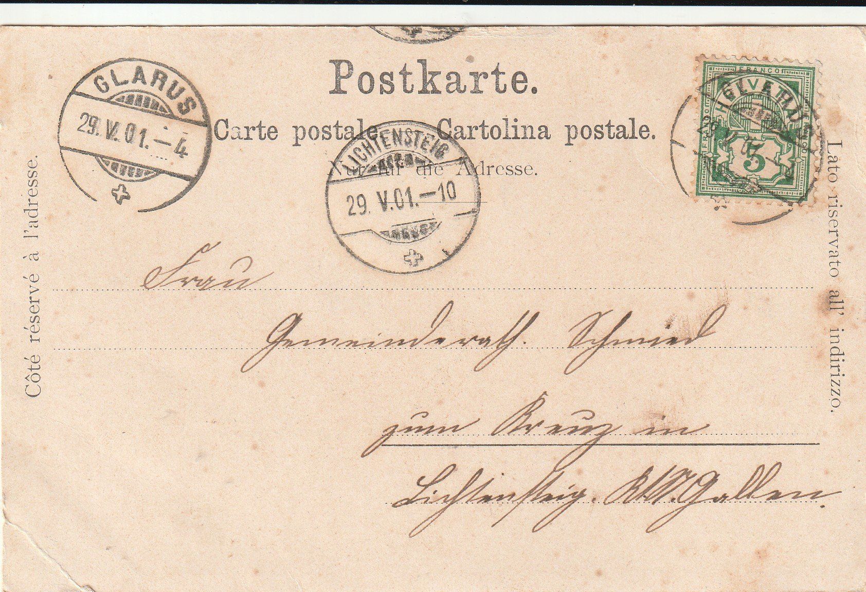 Cartes postales: AK  Glarus  Rathaus 1901 – D'occasion à Rupperswil par Ema10 1