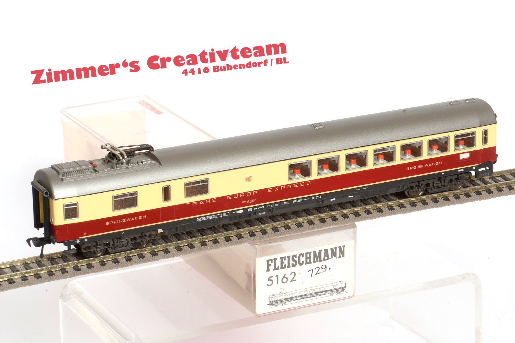 Fleischmann Modellini di ferrovie: Fleischmann TEE Speisewagen 5162, H0, GS – Usato da Bubendorf venduto da zimmers_creativteam