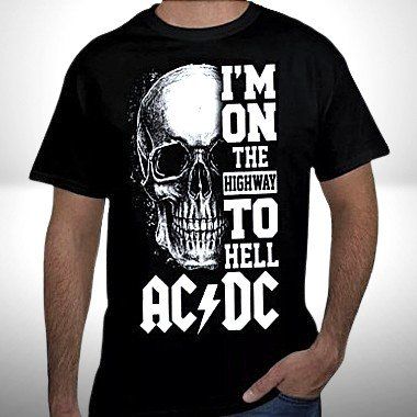 ⚡ AC/DC T-Shirt: Totenkopf & Highway to Hell! XL(52) 🎸🔥