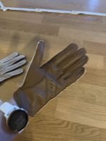 Handschuhe Lederhandschuhe Gr. 7,5 beige/braun, Vintage