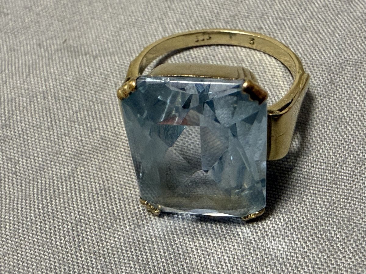 Anelli: Antiker GoldRing 14k mit Aquamarin – Usato da Oberhof venduto da RealStone 4