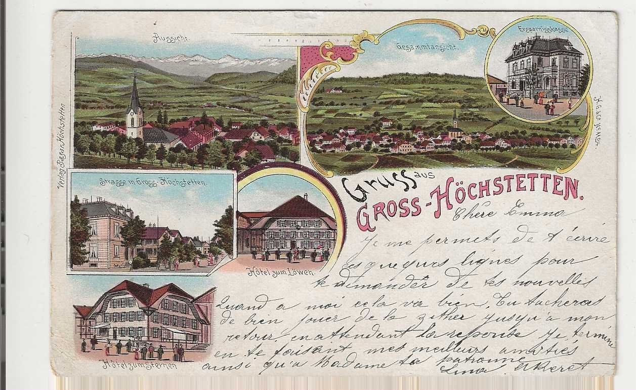 Cartoline postali: Grosshöchstetten, 1899 – Usato da Spiez venduto da Niesen20