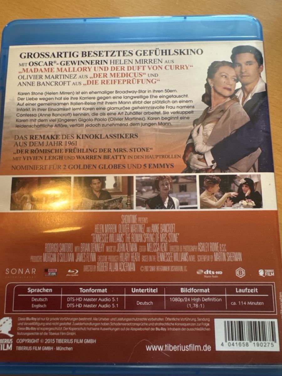 Alle DVDs: Mrs.Stone und ihr Römischer Frühling  – Gebraucht aus Brunnadern von Nanuk60 1