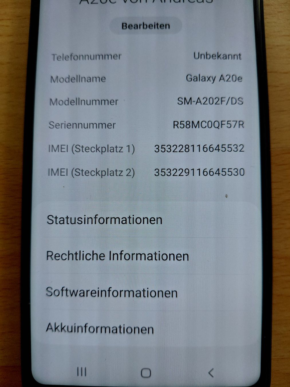 Samsung Handys / Smartphones: Handy SAMSUNG Galaxy A20e – Gebraucht aus Winterthur von Romolus1 3