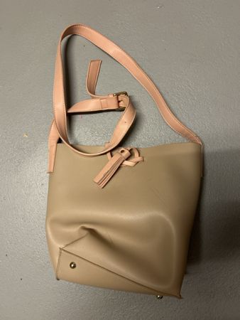 Handtasche, beige mit rosa Akzenten, Top Zustand!