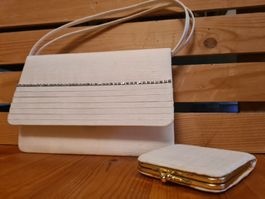 Kleine edle elegante Handtasche+Portemon.reine Seide