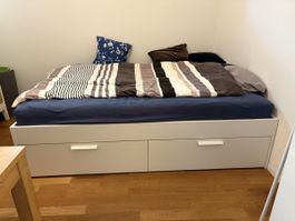 Ikea Brimnes Bett mit Bettkasten weiss 160 x 200 cm