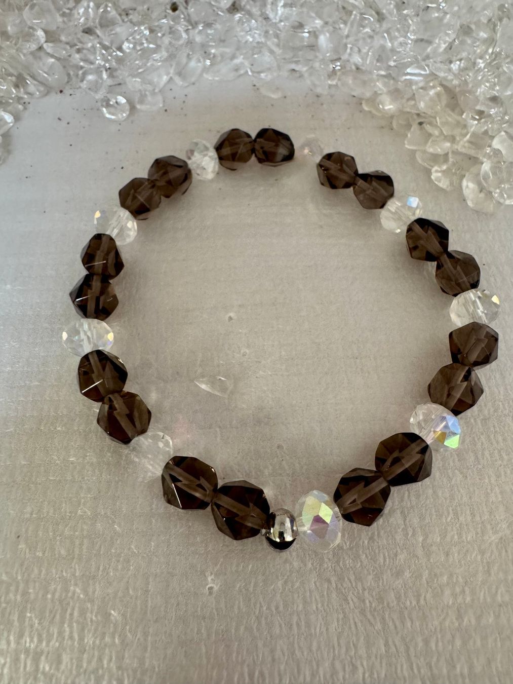 Armbänder & -reifen: Armband Rauchquarz/ Tschechischer-Kristall – Neu (gemäss Beschreibung) aus Biberist von tl-schmuck