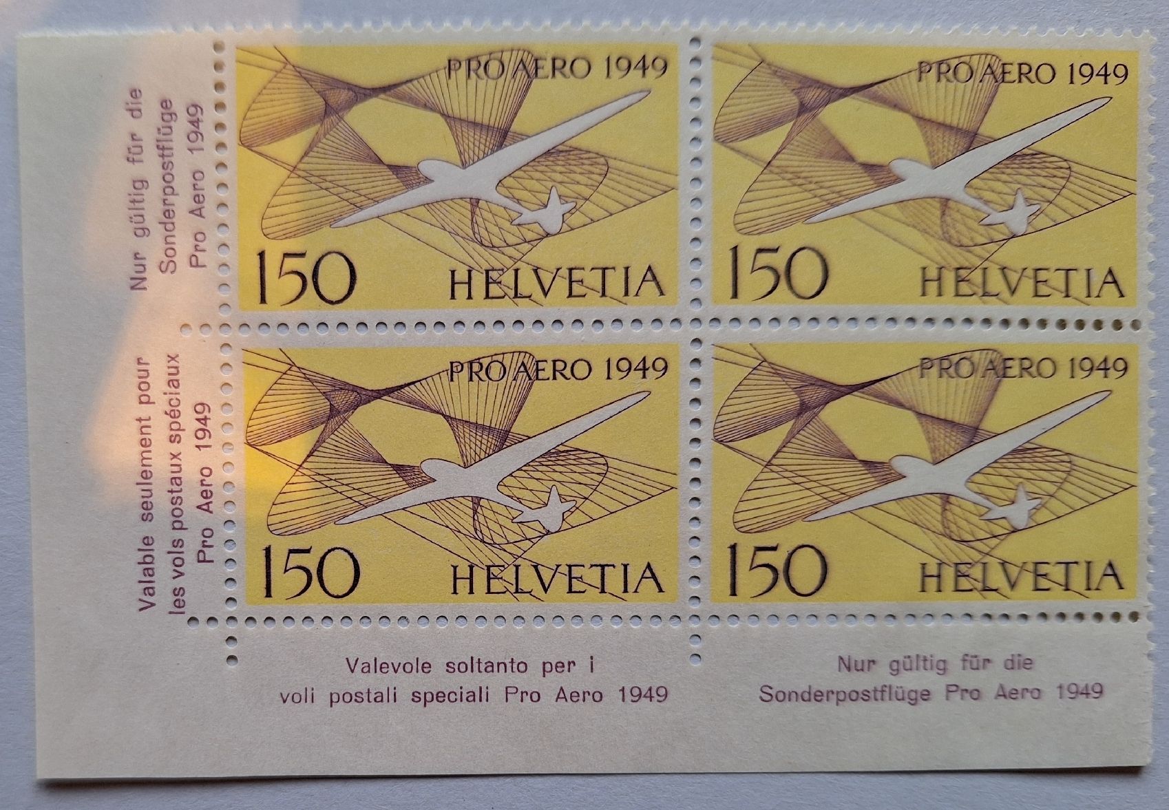 Tutti i francobolli: Flugpost F45 ** Pro Aero Kat. 280.- – Usato da Balgach venduto da SIMEON27