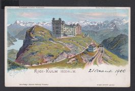 Rigi Kulm   -   alte Steinmann - Litho AK um 1900