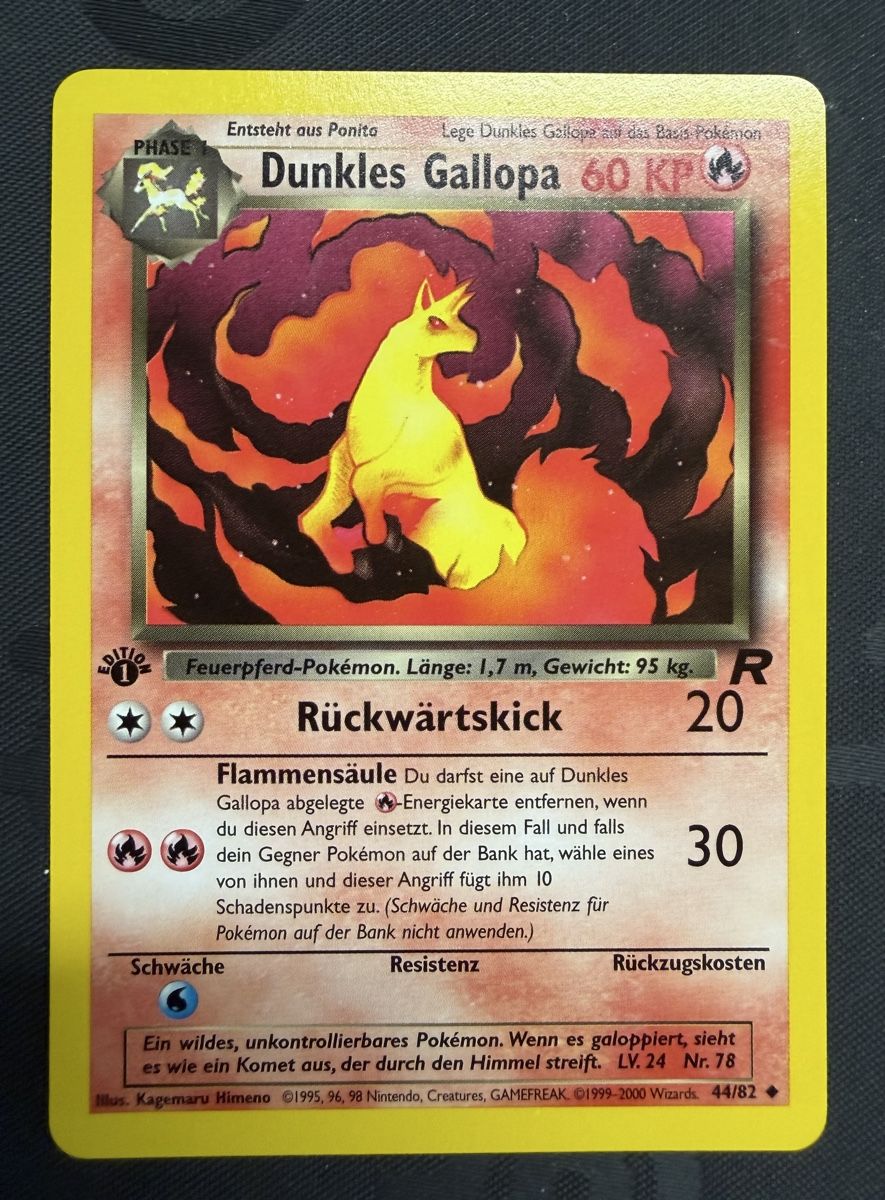 Pokémon Carte collezionabili: Dunkles Gallopa 1ED Top zustand ! – Nuovo (secondo la descrizione) da Niedergampel venduto da Nocturano.Art