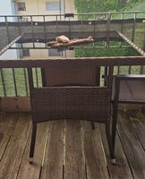 Garten-Esstisch Polyrattan braun