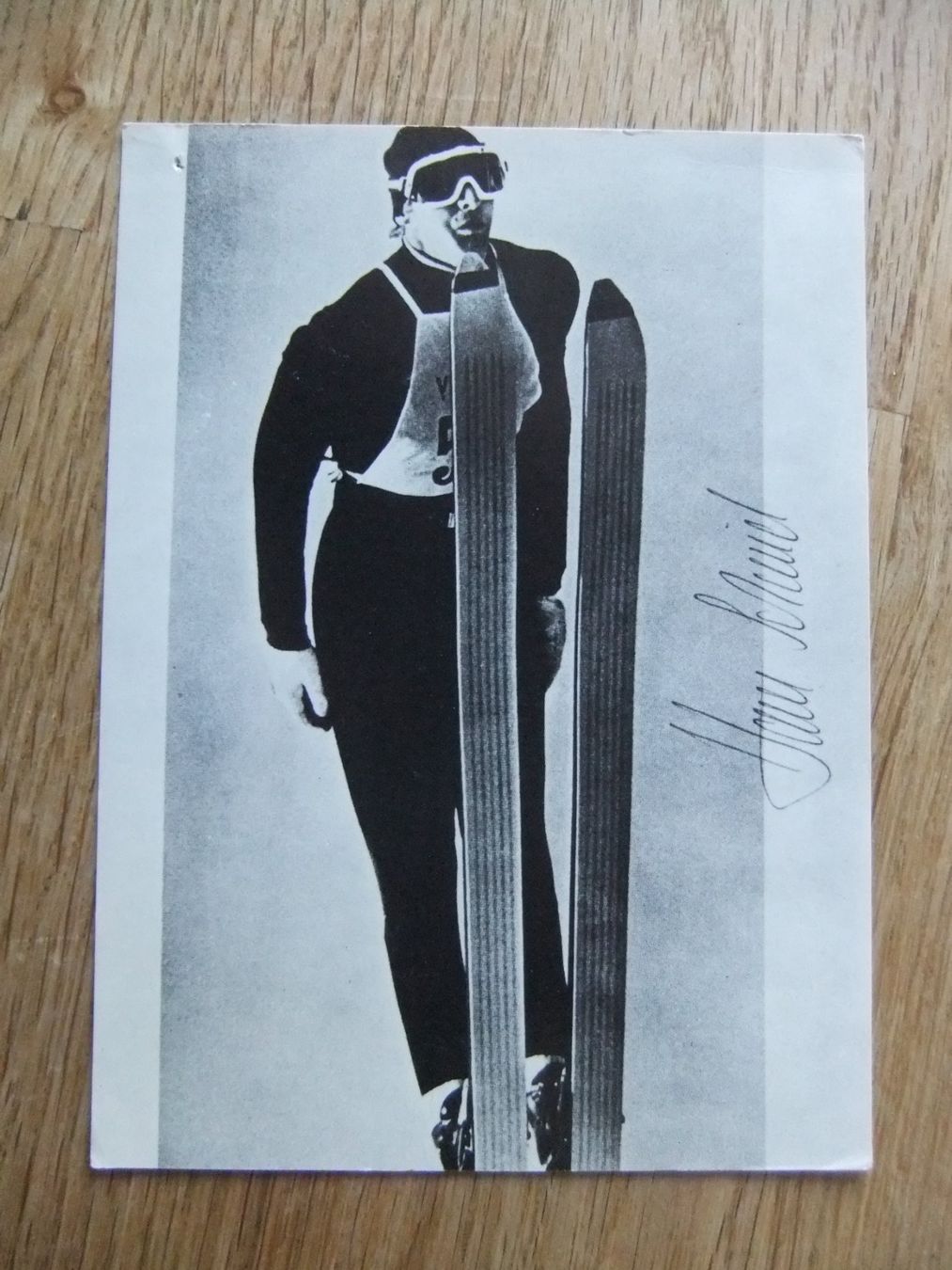 Autografi: Autogramm Karte von Hans Schmid Skispringer – Usato da St. Niklaus VS venduto da wunschlos54