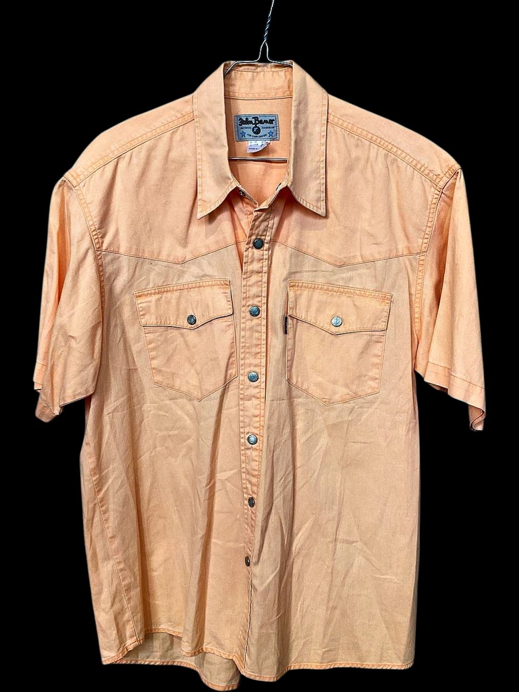 Camicie: John Baner Pfirsichfarbenes Kurzarm-Button-Down-Hemd - – Usato da Zug venduto da vinokilo 1