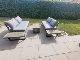 LOUNGEGARNITUR 182/252 cm Aluminium