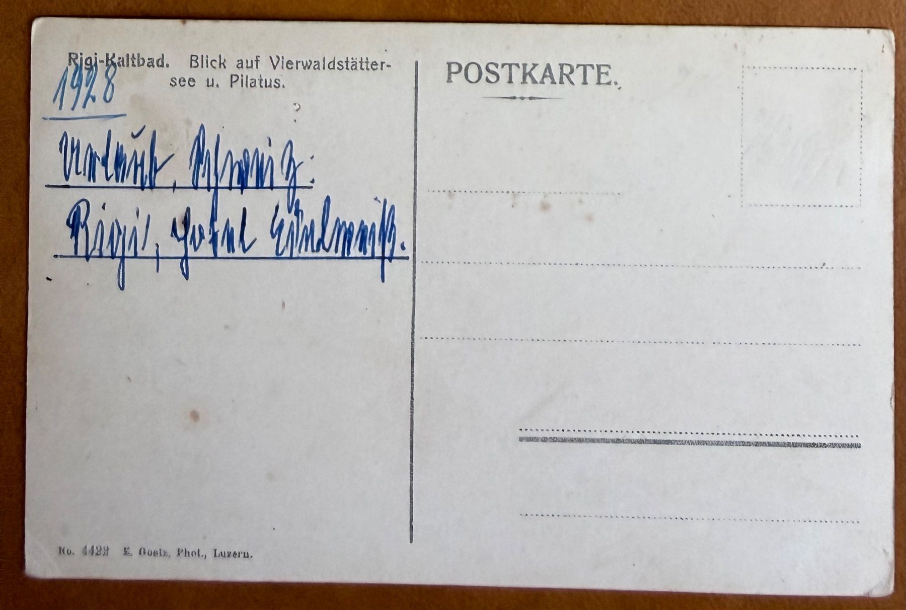 Cartoline postali: Rigi - Kaltbad 1928 – Usato da Lutry venduto da Ediego 1