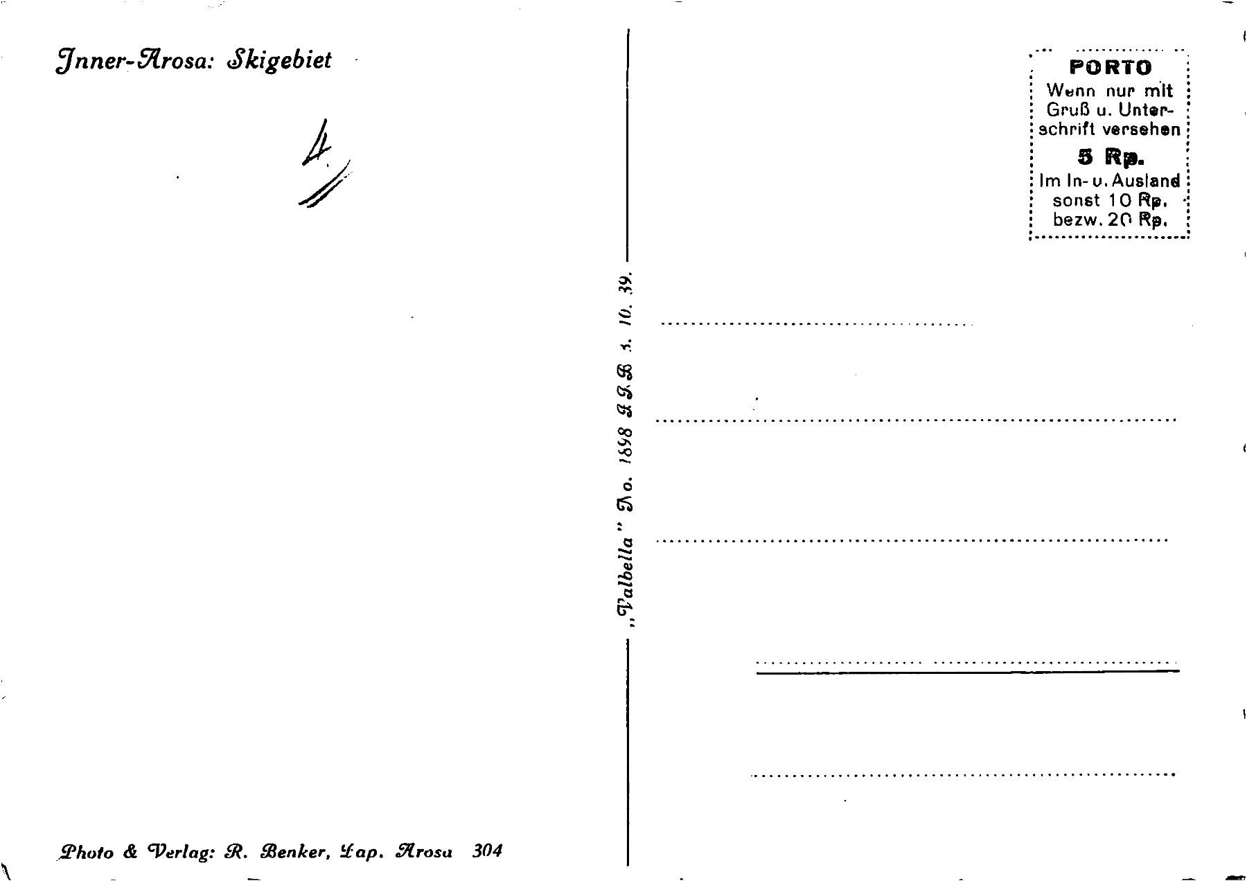 Cartoline postali: 2x Arosa – Usato da Ottikon b.Kemptth. venduto da Neptun1974 1