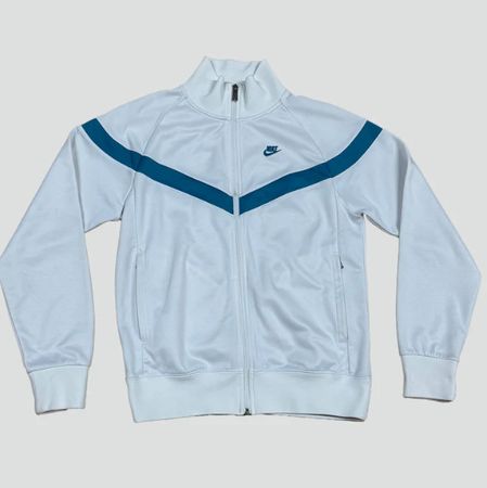 Vintage Nike Track Jacket White Blue Size M