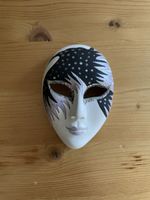 Venezianische Maske,Handbemalt,Schwarz-Weiss,Glitzer.