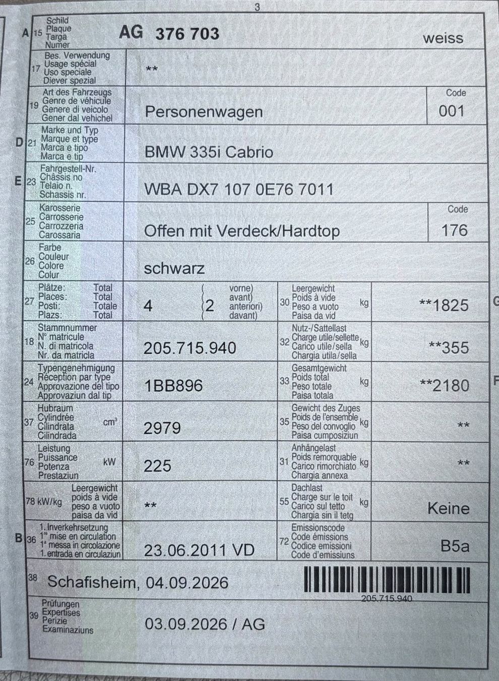 BMW Autos: BMW 335i E93 MFK: 04.09.2026 – Gebraucht aus Spreitenbach von iem_5rf2 8