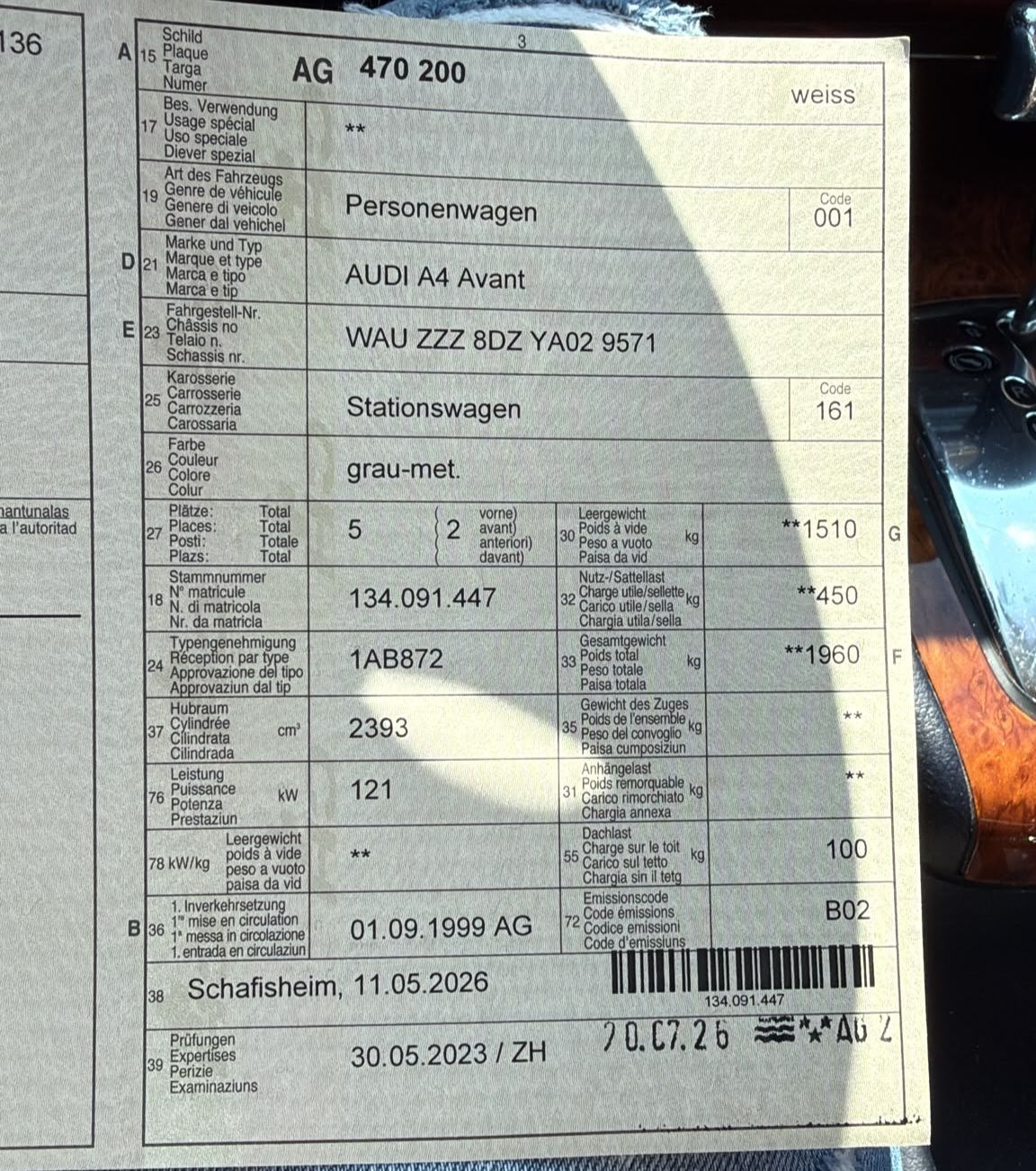 Audi Automobili: Audi A4 2.4 V6 Frisch Ab MFK – Nuovo (secondo la descrizione) da Rümikon AG venduto da Leontin36 4