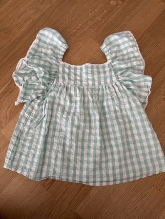 Manor Tunika Bluse Gr. 140, Sommer Karo Mint Top