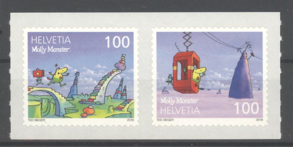 Tutti i francobolli: 2016, Sondermarken Molly Monster ** – Usato da Willisau venduto da Vollstempel