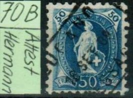 4068) 70B, Stehende Helvetia mit Atestt Kt. 575.-