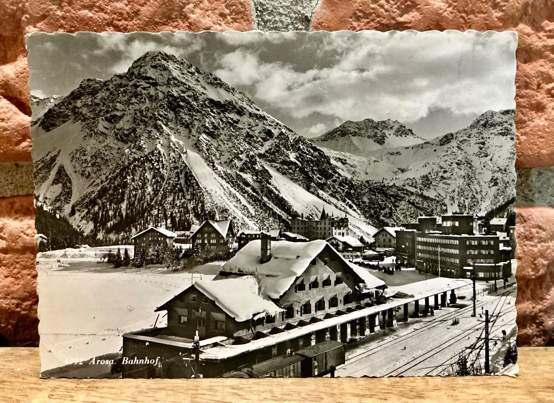 Cartoline postali: AROSA Bahnhof im Winter - Grossformat – Usato da Root venduto da ENGLAND-TREASURES