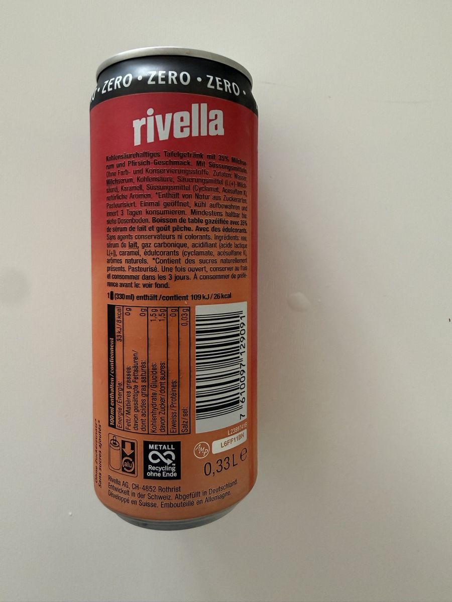 Rivella Sonstiges Geschirr & Gläser: Rivella Zero Peach Limited Edition Dose 33cl neu – Neu und originalverpackt aus Buttikon SZ von cco_9m8g 1