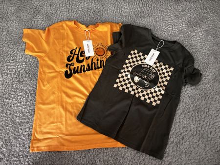 Still T-Shirts Set Orange und Schwarz Grösse M & S