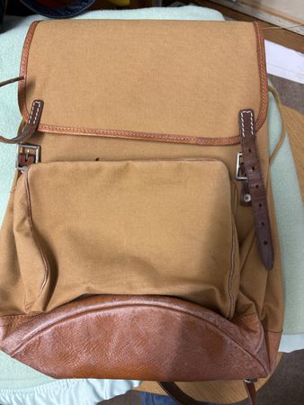 Retro Canvas Rucksack mit Lederakzenten - Vintage Look!