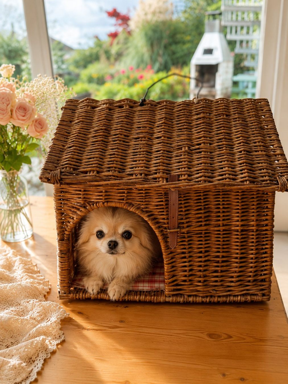 Cucce & Letti: Hunde- oder Katzenkorb aus Korb mit Decke 50 x 34 x 42 cm – Usato da Kirchdorf AG venduto da coco123