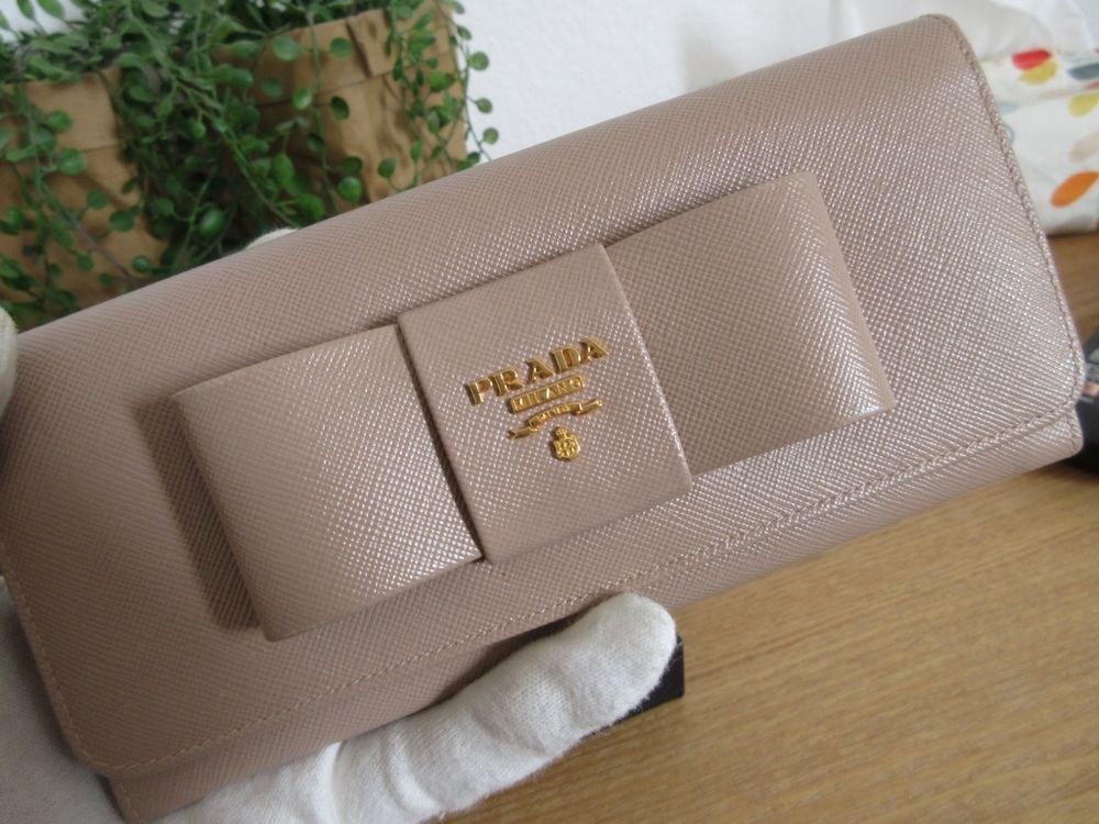 Prada Portamonete: PRADA SAFFIANO Ribbon beige Geldbörse/Portemonnaie/Wallet – Usato da Goldach venduto da mamakotzi 2